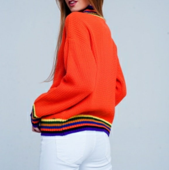 Chunky Orange Knit Sweaters - PRICE FIRM - Picture 4 of 7